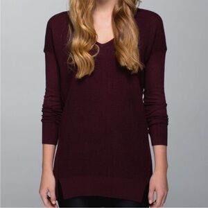Lululemon Oversized Long Sleeve The Sweater
Life Heathered Bordeaux Drama Size 4